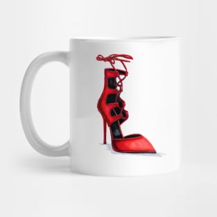 Red High Heel Women Shoes Mug